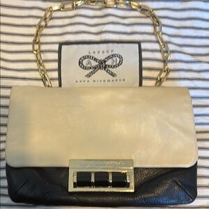 Anya Hindmarch Black and Cream Clutch